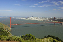 San Francisco Bay and the Golden Gate Bridge on an unusua... by Jim Chambers 
